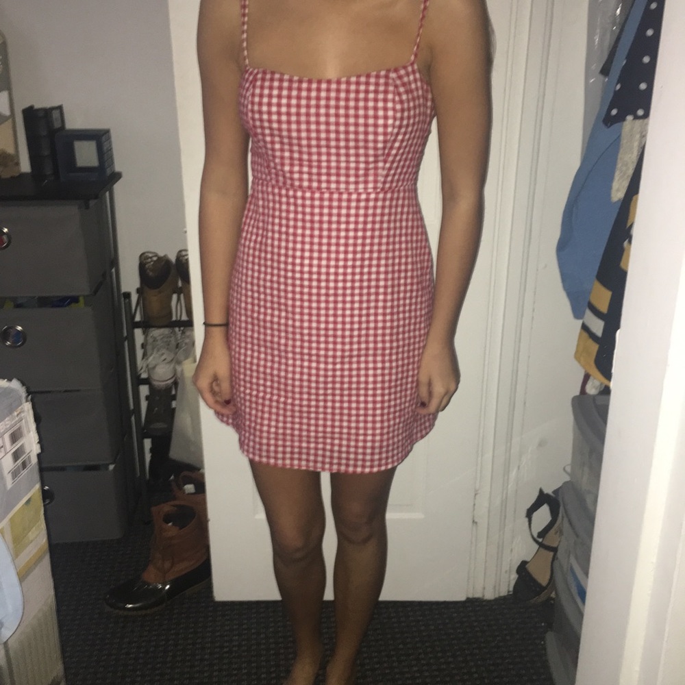 Red and white picnic dress